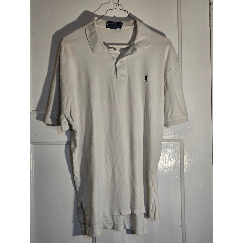Polo Ralph Lauren Mens White Short Sleeve Cotton Polo Shirt Size Medium